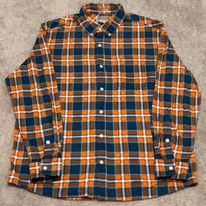 Duluth Trading Untucked Mens Flannel Long Sleeve Button Up Shirt Size Large